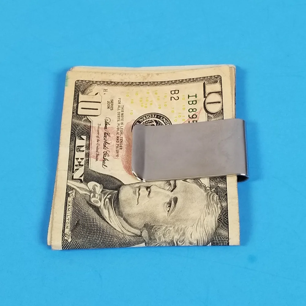 Engraved Silver Dominick Elco Money Clip with Original Jewelry Box NO Markings